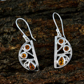 Audrey Yellow Dangle Earrings with Citrine Gemstones